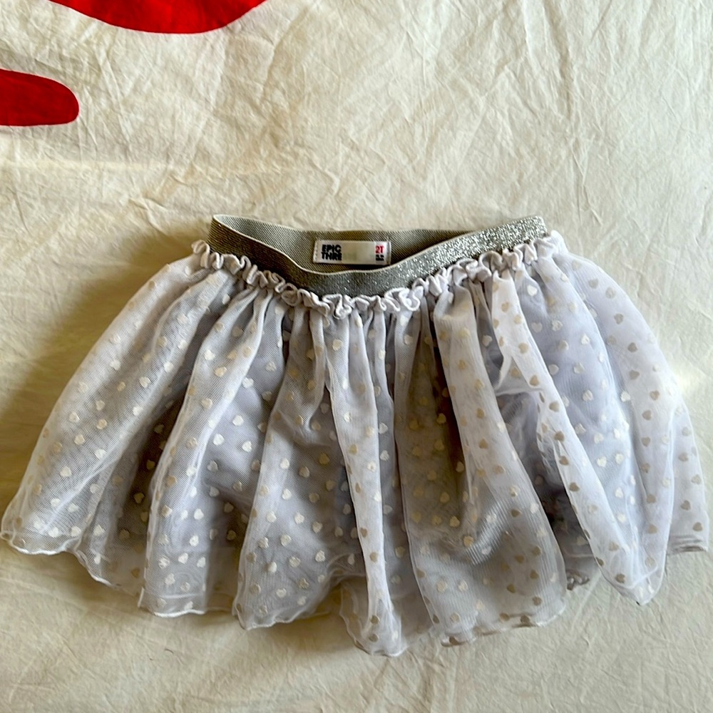 BOGO Epic threads tutu skirt - white and silver - 2T